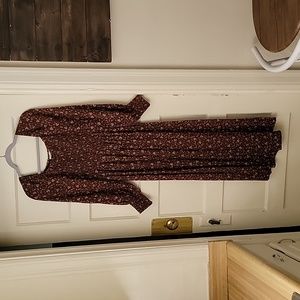 Lush floral brown maxi dress